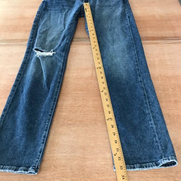 True Religion Geno Relaxed Slim Jeans Men 36x33 Blue Mid Rise Distressed Stretch - Picture 7 of 13